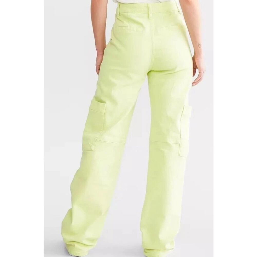 KanCan Signature 90s Straight Cargo Stretch Neon Pants Size 26 - Picture 2 of 10